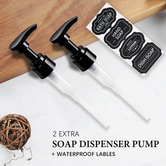 Mason Jar Soap Dispenser with Pump Lid16OZ Refillable Hand Soap Dispenser 2Pack - Picture 3 of 7